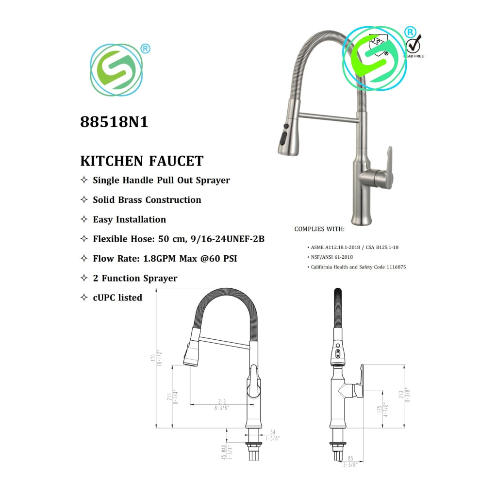 Kitchen Faucet N88518-N1-Bn-C