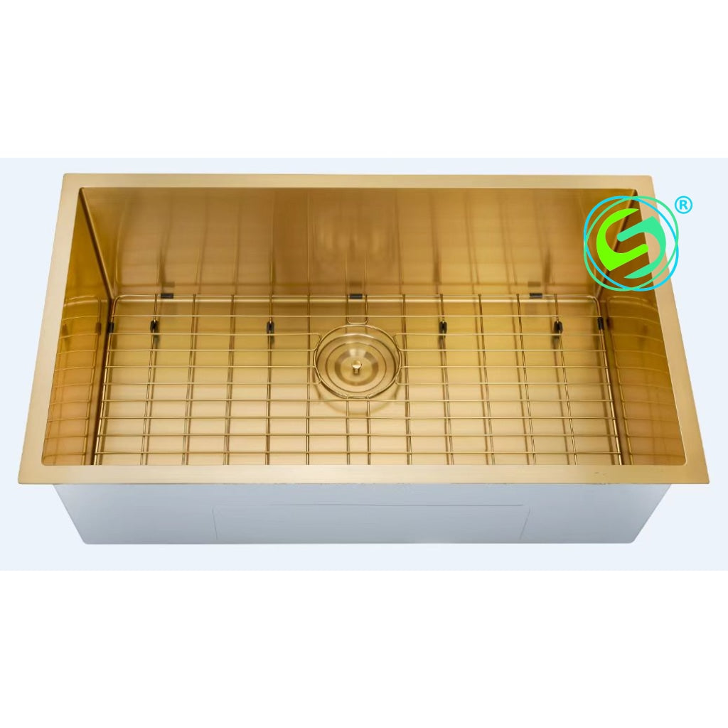 Stainless Steel Rd3219S-Gold Single Bowl Undermount Sink.