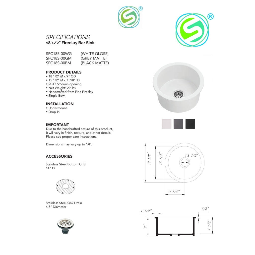 Undermount Fireclay Sink Sfc18R