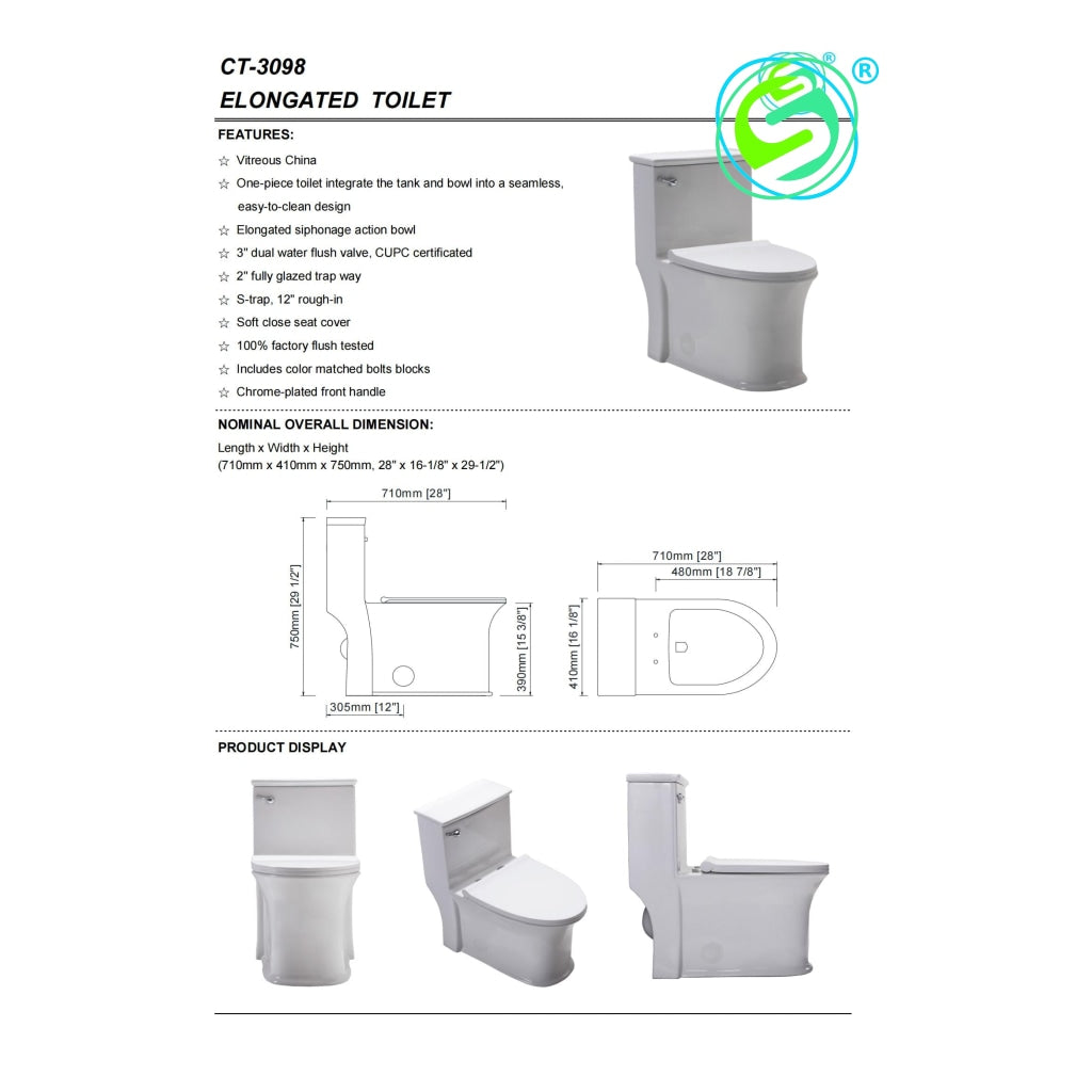 Elongated Toilet Ct-3098