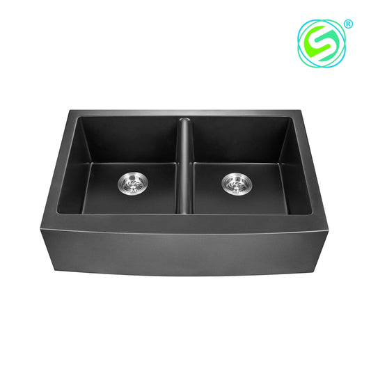 Kitchen Granite Composite Apron Sinks Apgs3322D-Bk